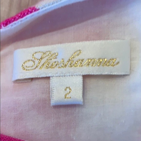 Pink and off white linen dress size 2 - Picture 3 of 3